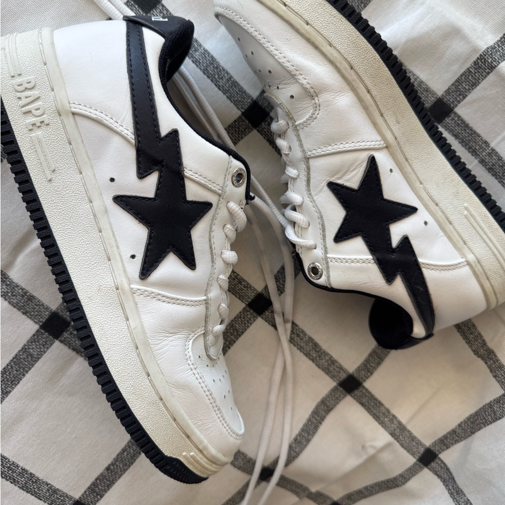 Bape Kids Sneakers in White and Black